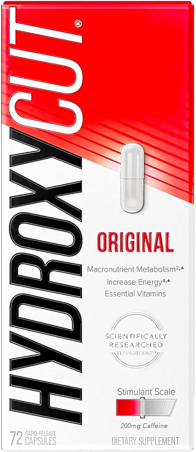 Hydroxycut Original - 72 Rapid-Release Capsules - 200 mg Caffeine - Boost Metabolism, Burn Calories, Increase Energy - for Women & Men