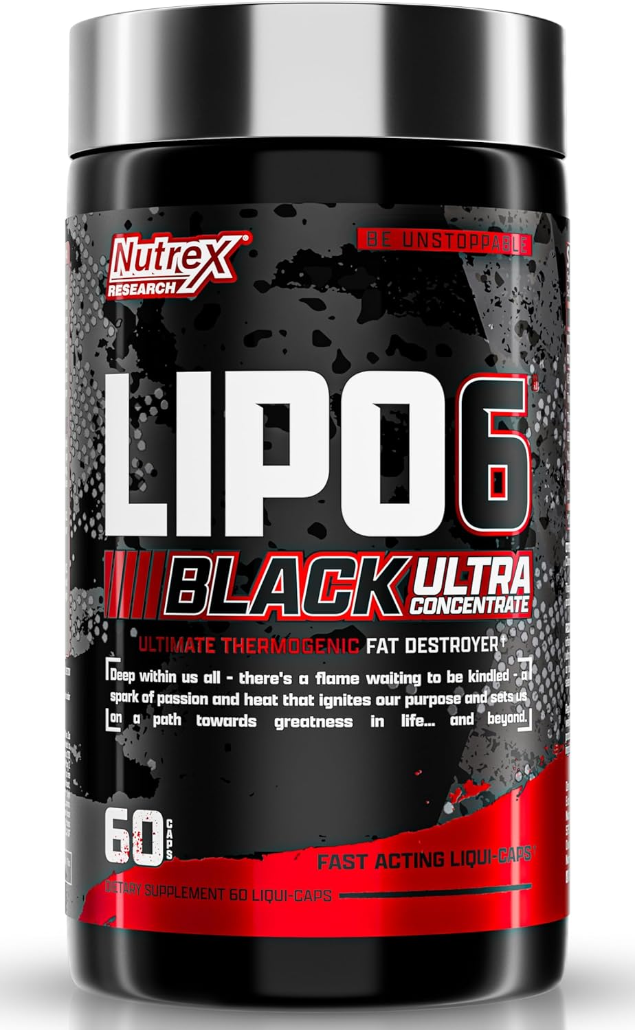 Nutrex Research Lipo-6 Black Ultra Concentrate | Thermogenic Energizing Fat Burner Supplement, Increase Weight Loss, Energy & Intense Focus |Capsule, 60Count