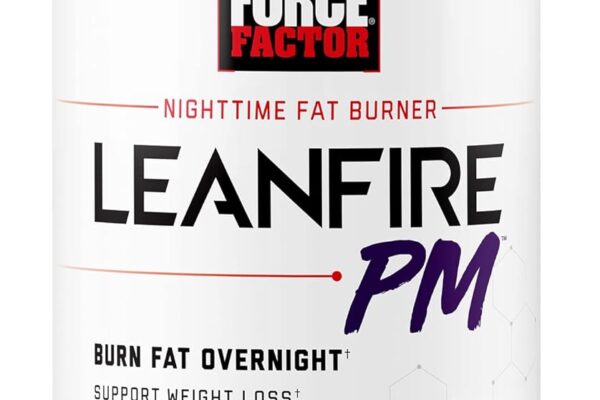 Force Factor LeanFire PM Weight Loss Pills for Women & Men, Fat Burner & Overnight Weight Loss Pills to Burn Fat, Boost Metabolism, Improve Sleep, Powerful Formula for Incredible Results, 60 Capsules