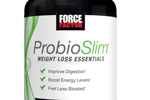 FORCE FACTOR ProbioSlim Weight Loss Essentials Complete Daily Digestive Health and Weight Loss Probiotic Supplement for Women and Men with Electrolytes and Green Tea Extract, 120 Capsules