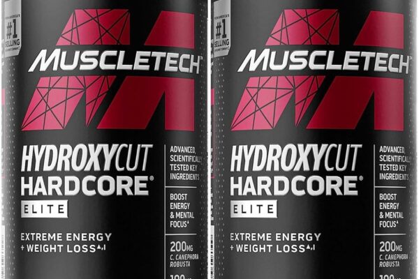 Hydroxycut Hardcore Elite - 100 Rapid-Release Thermo Caps, Pack of 2 - Energy & Focus - for Men & Women - 100 Total Servings