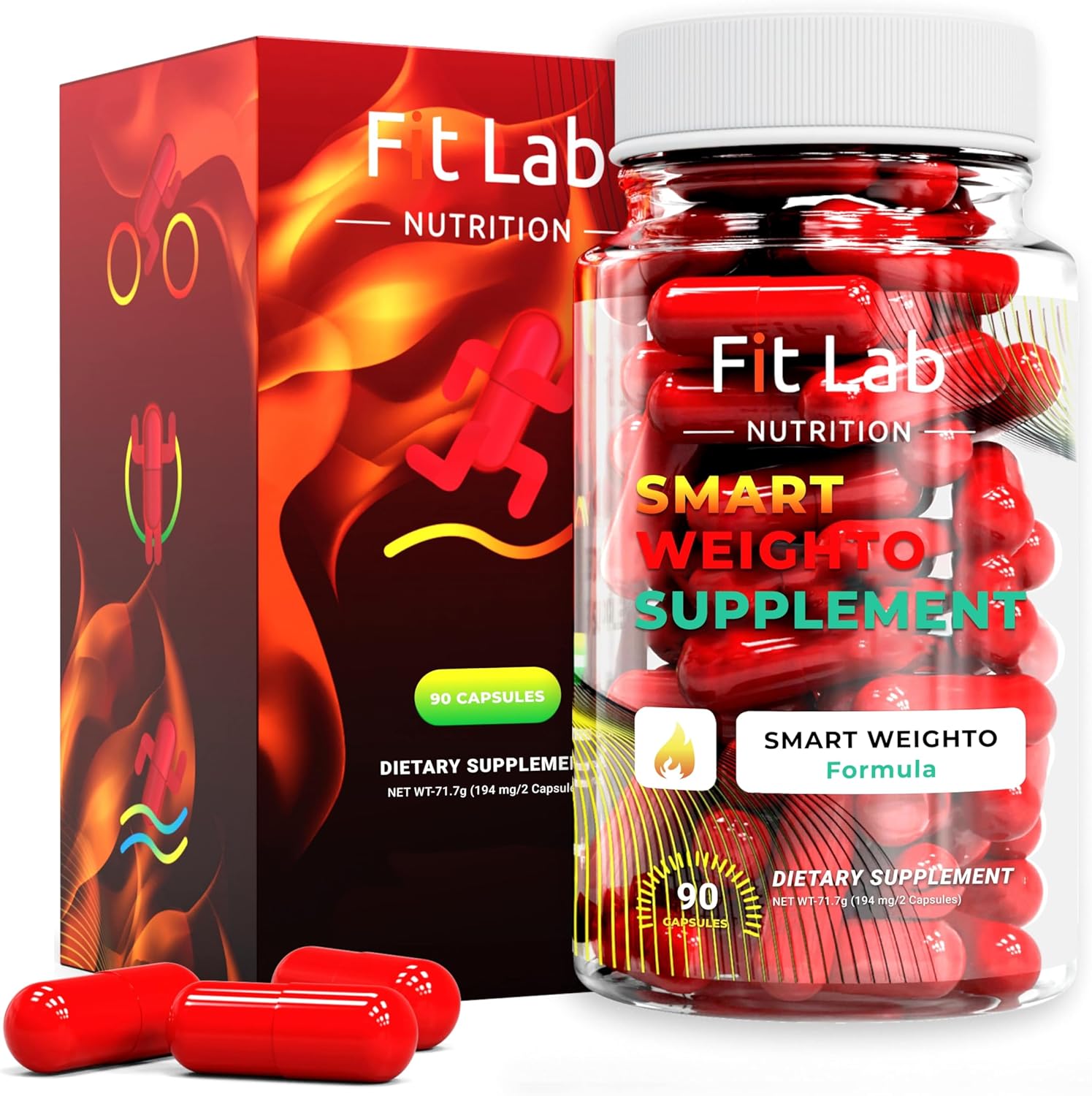 FIT LAB - 90 Capsules - for Women & Men - Weighto Management - 45 Days Supply